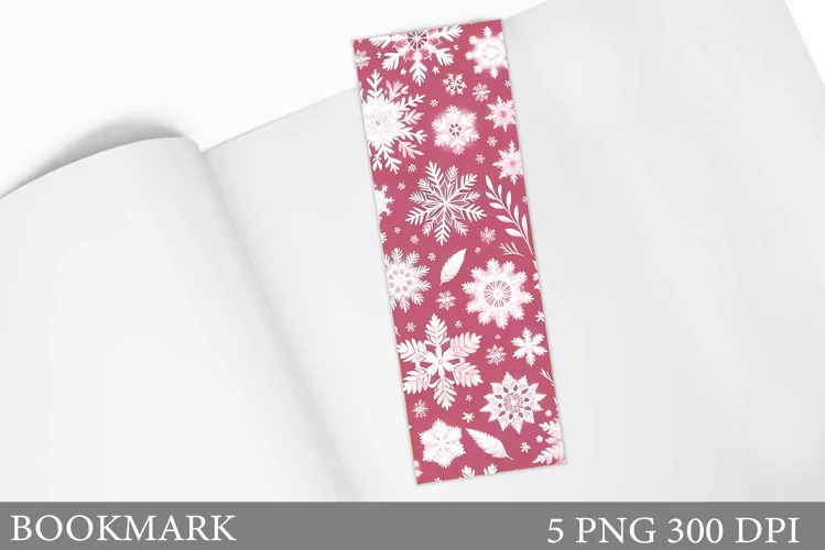 Snowflakes Bookmark Design. Christmas Bookmark Sublimation
