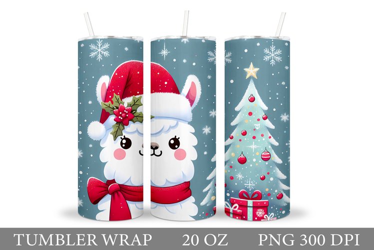 Christmas Lama Tumbler Design. Christmas Tumbler Sublimation