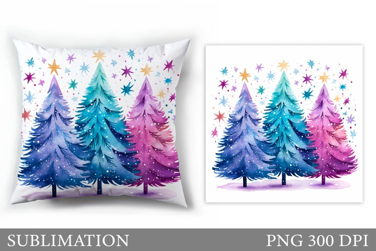 Christmas Tree Pillow Design. Christmas Tree Sublimation example image 1