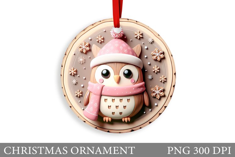 Christmas Owl Christmas Ornament. Christmas Owl Sublimation