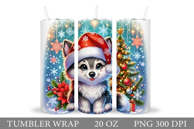 Christmas Wolf Tumbler. Christmas Tumbler Sublimation