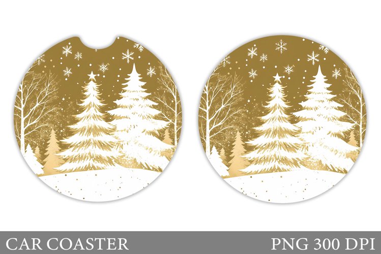 Christmas Tree Car Coaster. Christmas Coaster Sublimation example image 1