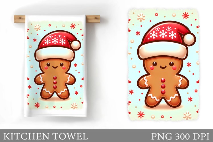 Gingerbread Kitchen Towel. Christmas Kitchen Towel Design example image 1