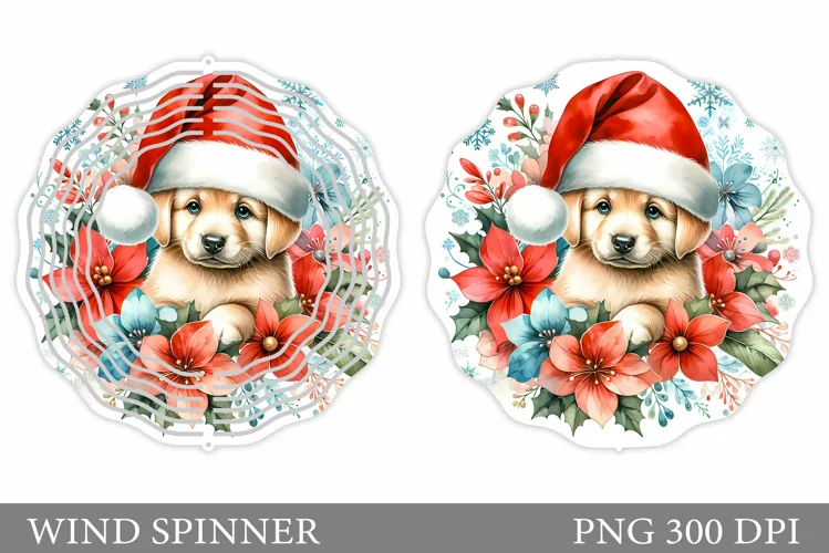 Christmas Dog Wind Spinner. Christmas Wind Spinner Design