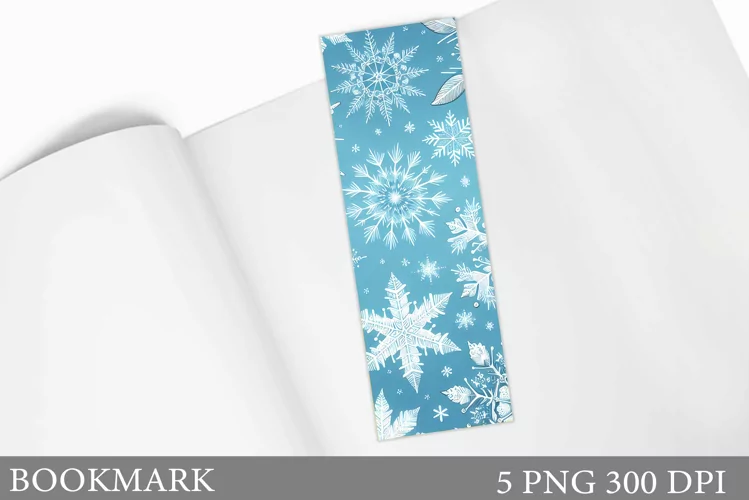Snowflakes Bookmark. Winter Bookmark Template