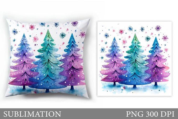 Christmas Tree Pillow Design. Christmas Tree Sublimation example image 1