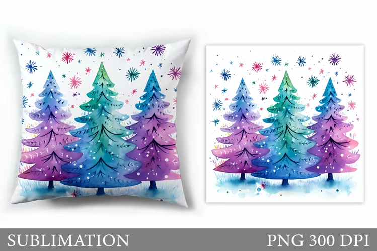 Christmas Tree Pillow Design. Christmas Tree Sublimation