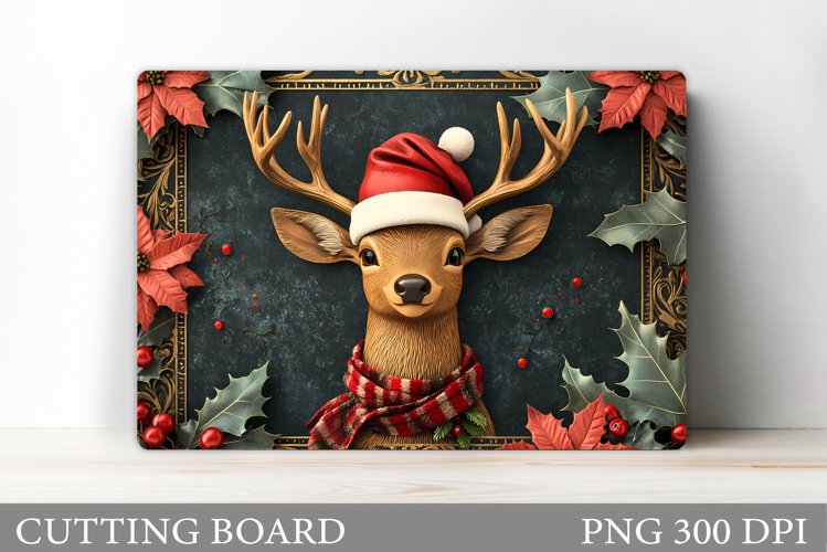 Christmas Deer Cutting Board. Christmas Cutting Board Design example image 1