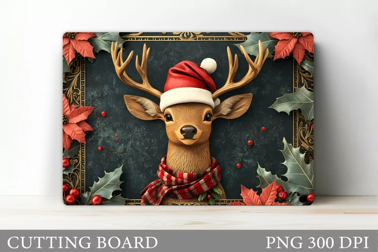 Christmas Deer Cutting Board. Christmas Cutting Board Design