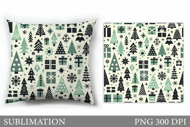 Christmas Tree Pillow Design. Christmas Tree Sublimation