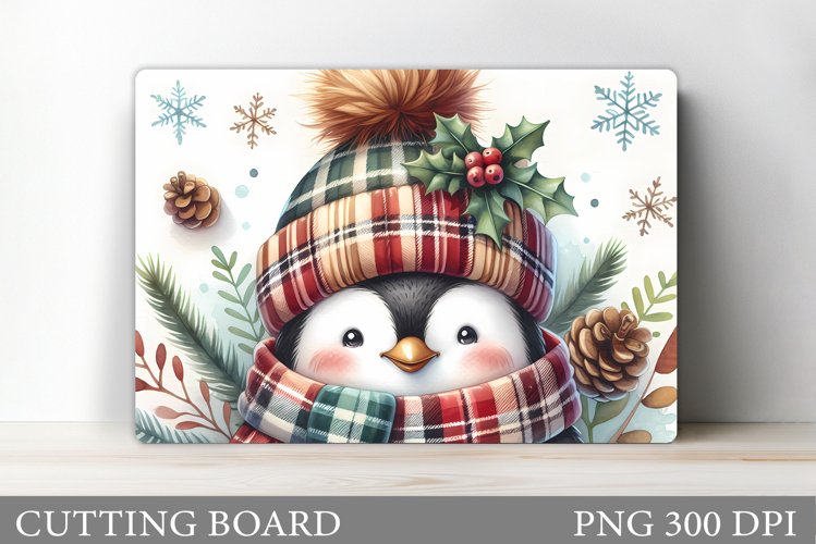 Penguin Cutting Board. Christmas Cutting Board Sublimation example image 1
