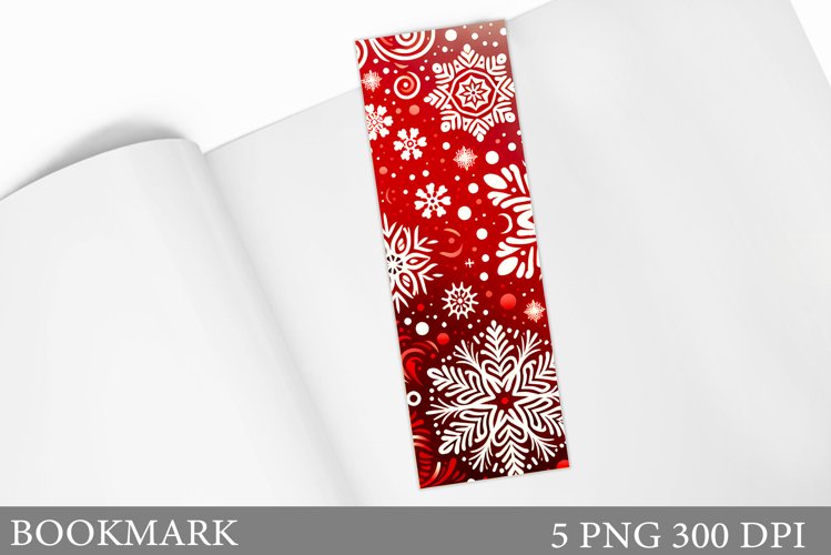 Snowflakes Bookmark Design. Christmas Bookmark Sublimation