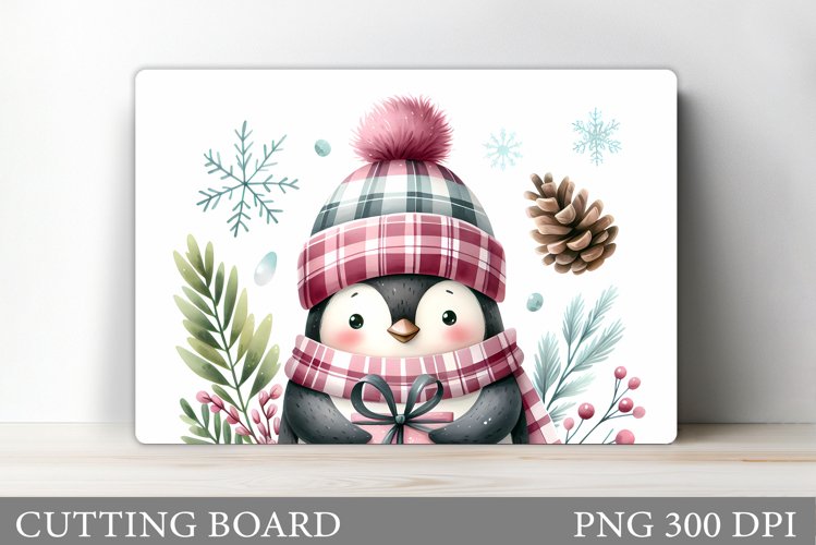 Penguin Cutting Board. Christmas Cutting Board Sublimation example image 1