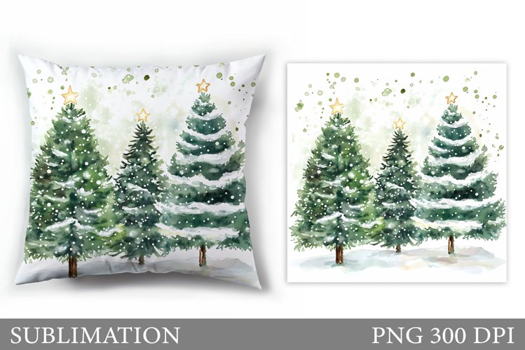 Christmas Tree Pillow Design. Christmas Tree Sublimation example image 1