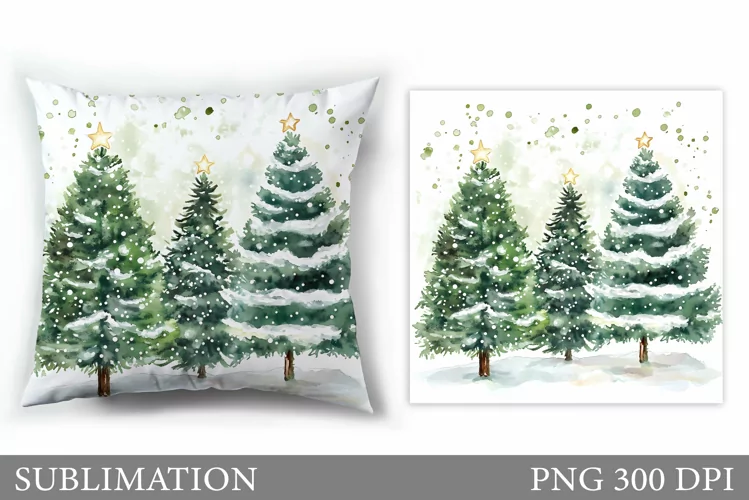 Christmas Tree Pillow Design. Christmas Tree Sublimation