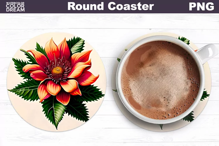 Christmas Flower Coaster| Poinsettia Coaster Sublimation