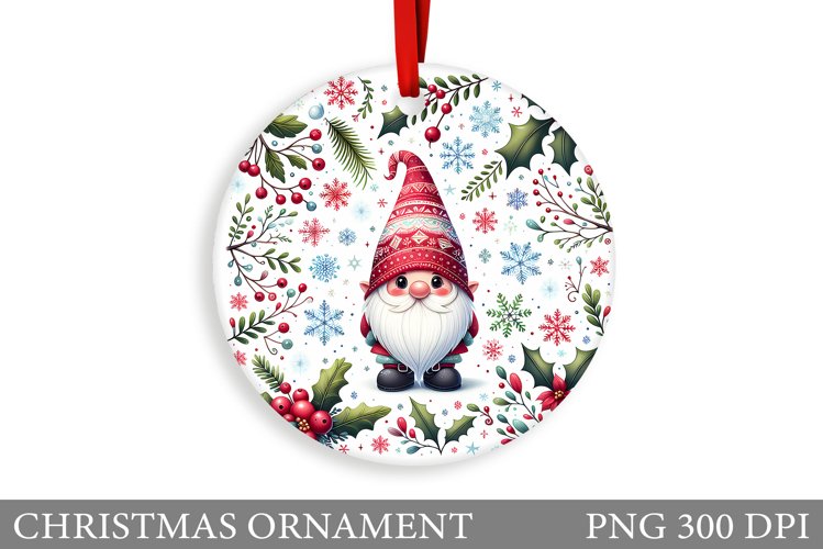 Gnome Christmas Ornament. Christmas Ornament Sublimation