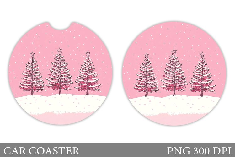 Christmas Tree Car Coaster. Christmas Coaster Sublimation example image 1