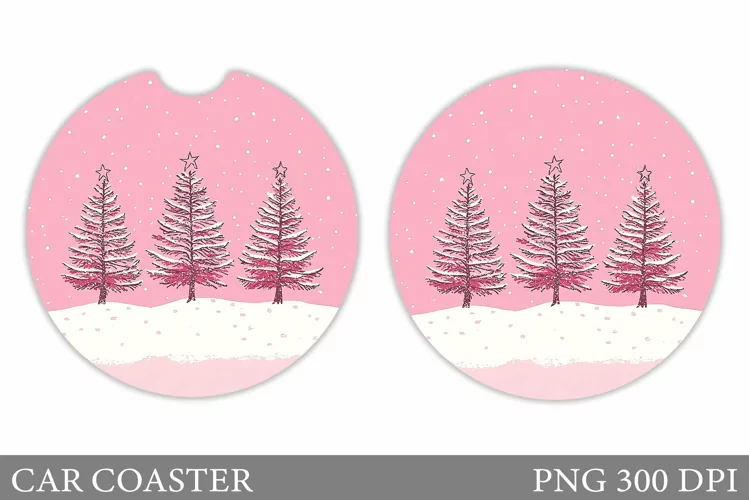 Christmas Tree Car Coaster. Christmas Coaster Sublimation