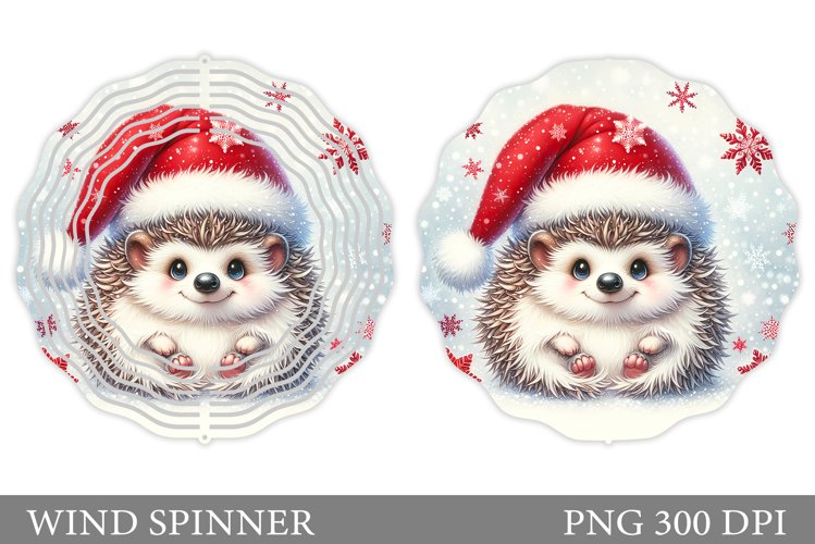 Christmas Hedgehog Wind Spinner. Christmas Wind Spinner example image 1