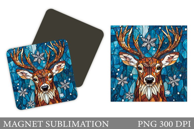 Reindeer Magnet. Winter Deer Magnet Sublimation