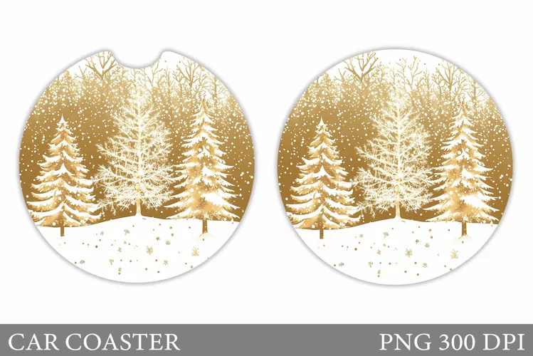 Christmas Tree Car Coaster. Christmas Coaster Sublimation
