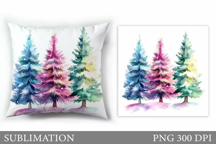 Christmas Tree Pillow Design. Christmas Tree Sublimation