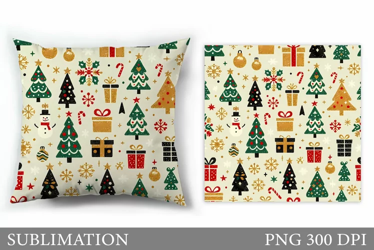 Christmas Tree Pillow Design. Christmas Tree Sublimation