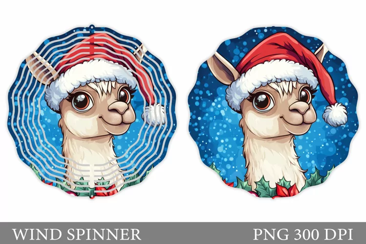 Christmas Lama Wind Spinner. Christmas Wind Spinner Design