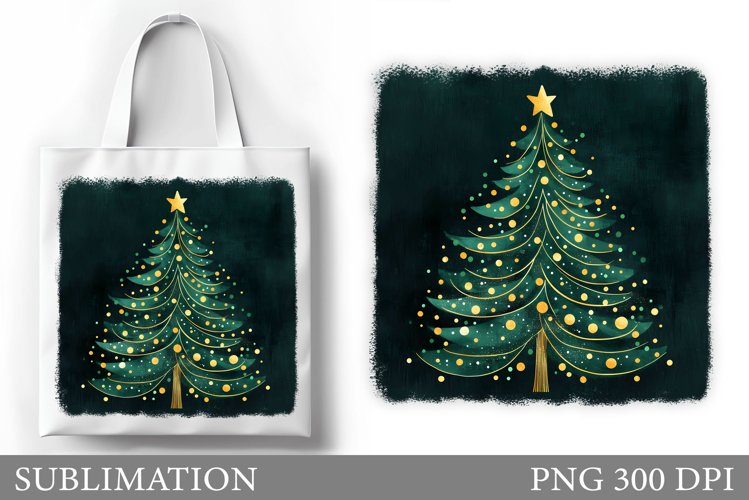 Christmas Tree Tote Bag. Christmas Tote Bag Sublimation example image 1