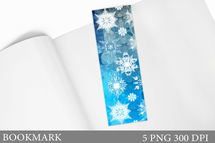 Snowflakes Bookmark Design. Christmas Bookmark Sublimation
