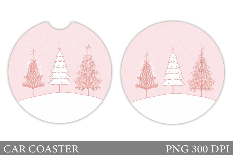 Christmas Tree Car Coaster. Christmas Coaster Sublimation example image 1