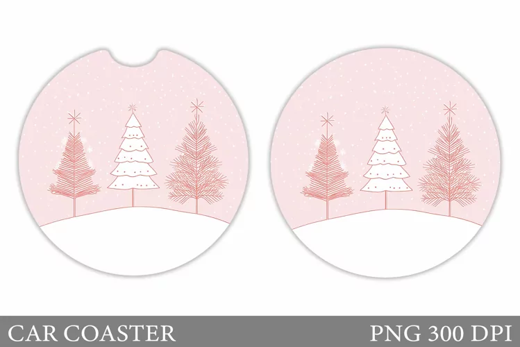 Christmas Tree Car Coaster. Christmas Coaster Sublimation