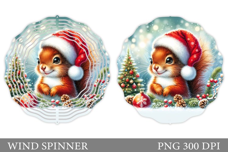Christmas Squirrel Wind Spinner. Christmas Wind Spinner