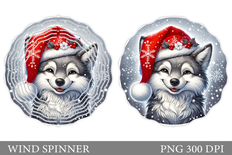 Christmas Wolf Wind Spinner. Christmas Wind Spinner Design example image 1