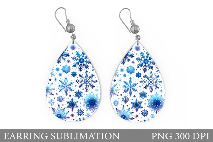 Snowflakes Earring Design. Snowflakes Teardrop Earring