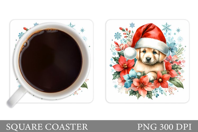Christmas Dog Coaster. Christmas Coaster Sublimation