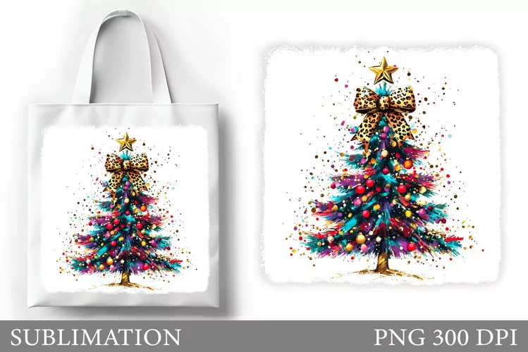 Christmas Tree Tote Bag. Christmas Tote Bag Sublimation