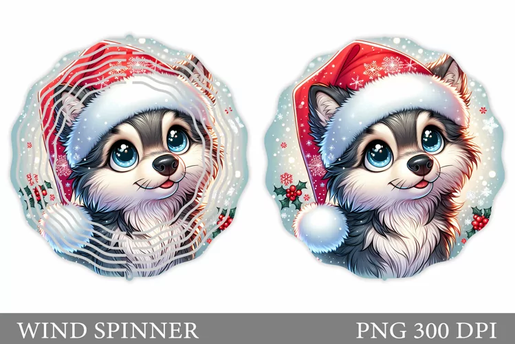 Christmas Wolf Wind Spinner. Christmas Wind Spinner Design