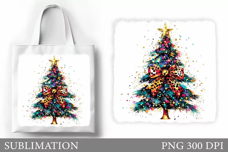 Christmas Tree Tote Bag. Christmas Tote Bag Sublimation