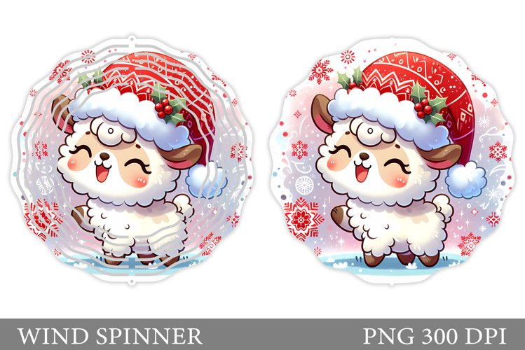 Christmas Lama Wind Spinner. Christmas Wind Spinner Design example image 1
