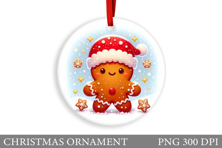 Gingerbread Christmas Ornament. Cute Raccoon Sublimation