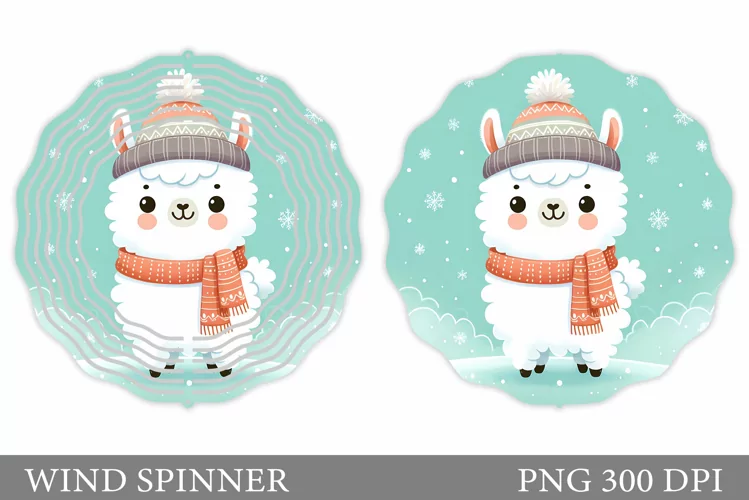 Christmas Lama Wind Spinner. Christmas Wind Spinner Design