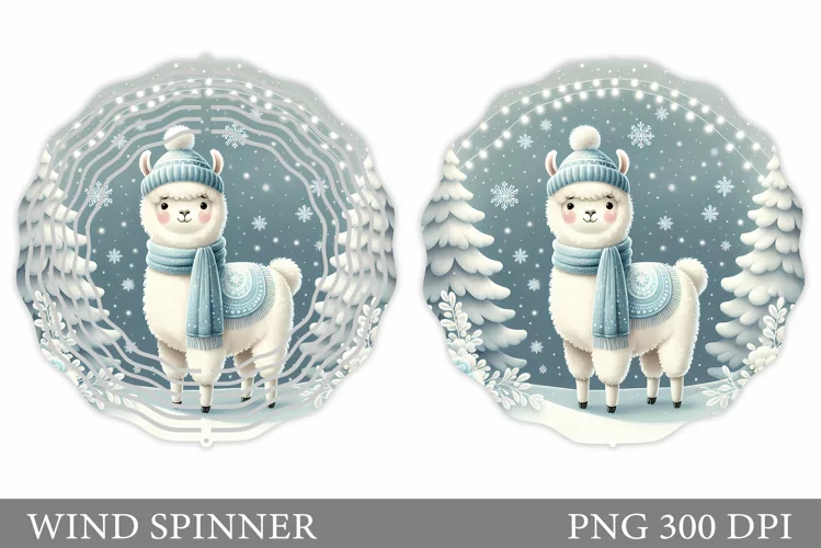 Christmas Lama Wind Spinner. Christmas Wind Spinner Design