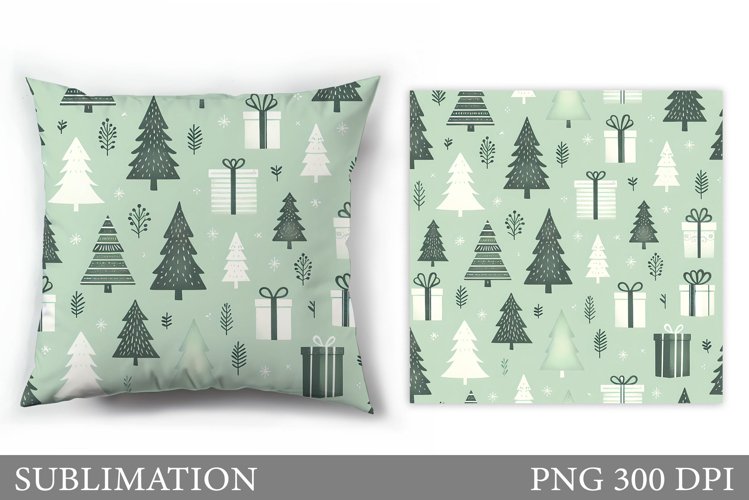 Christmas Tree Pillow Design. Christmas Tree Sublimation example image 1