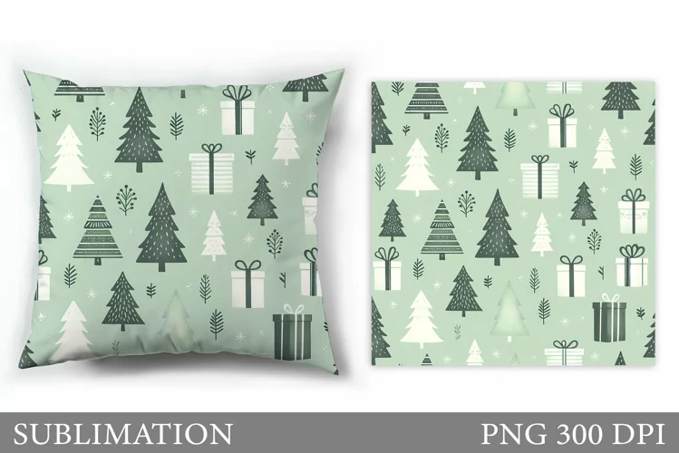 Christmas Tree Pillow Design. Christmas Tree Sublimation