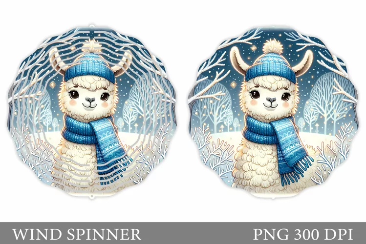 Christmas Lama Wind Spinner. Christmas Wind Spinner Design