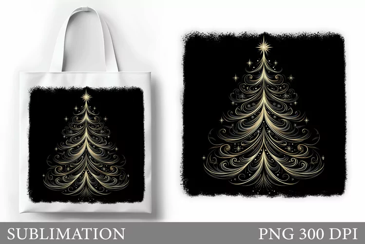Christmas Tree Tote Bag. Christmas Tote Bag Sublimation