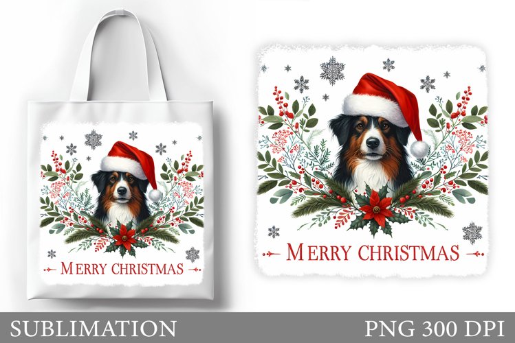 Christmas Dog Tote Bag. Christmas Tote Bag Sublimation