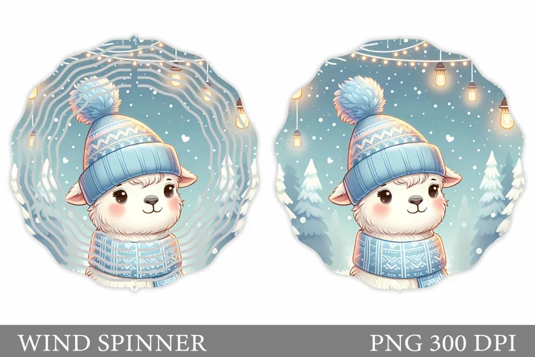Christmas Lama Wind Spinner. Christmas Wind Spinner Design